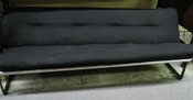 Comfy Art Deco Black and Chrome Fabric Knoll Sofa-See ad for shipping details